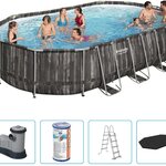 Kit voor bovengronds zwermbad | 6.10 x 3.66 meter Bestway, Power Steel